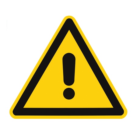 Other Danger And Hazard Sign, isolated, black general warning triangle over yellow, large macro